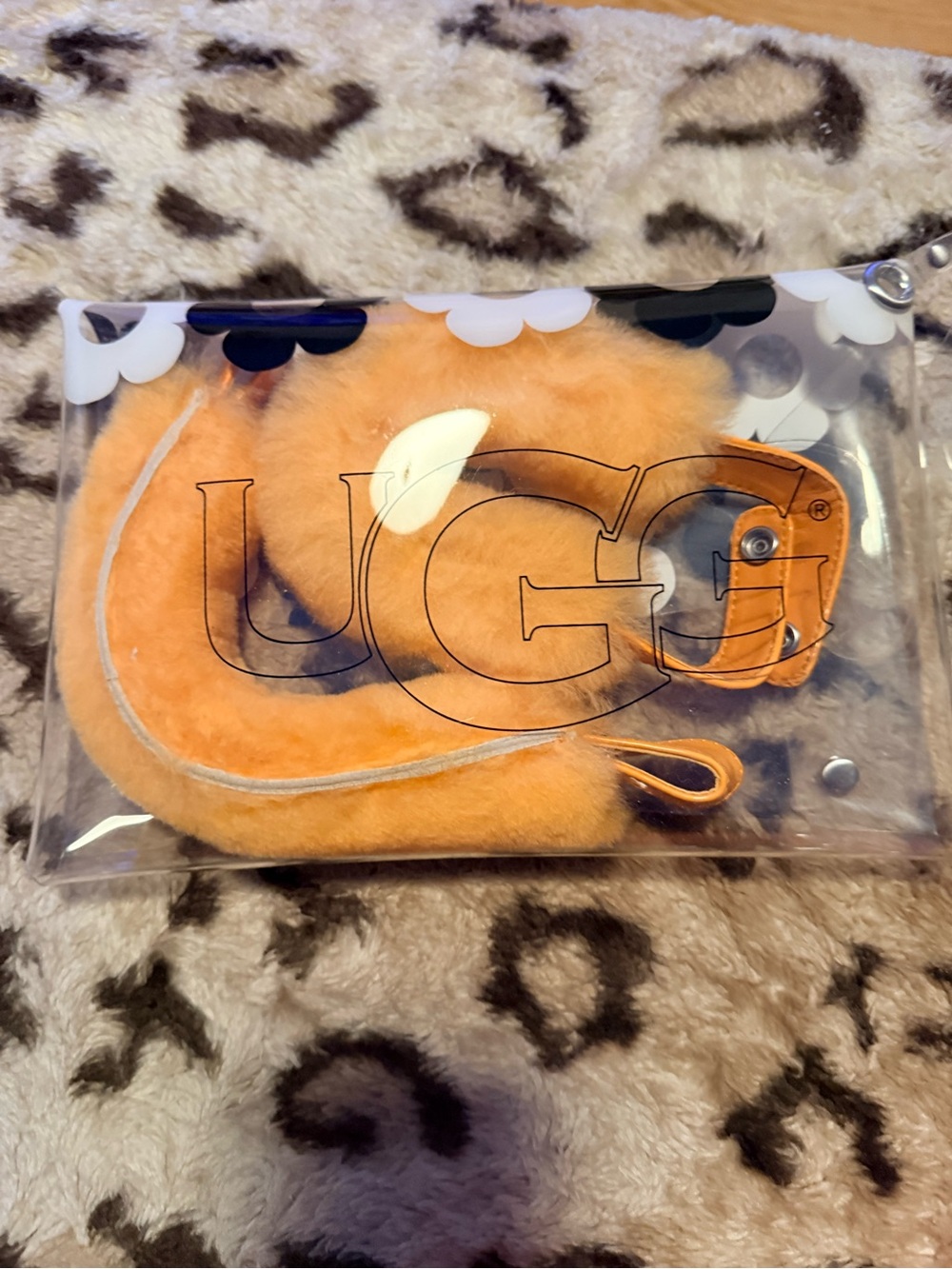 UGG Orange Fuzzy straps for flip flops